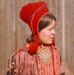 Persone: famiglia: padre, madre, bambino in costume lappone